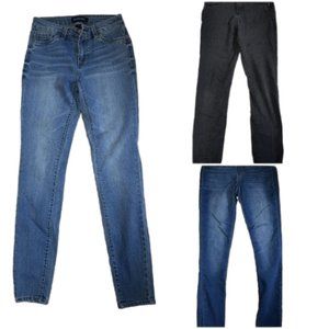 3 Pairs of Denim Bue Black Jeans Jeggings Size 1 Authentic American Heritage YMI
